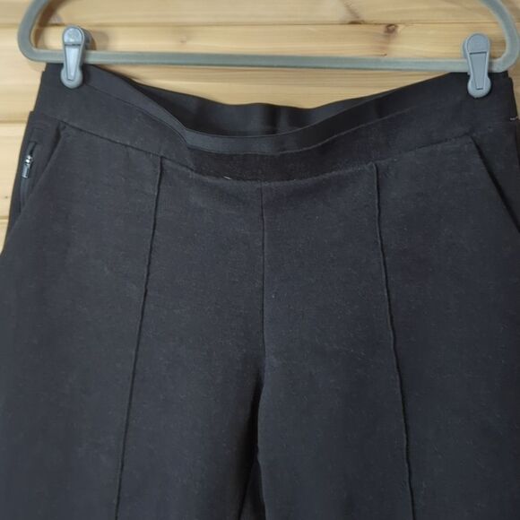 Athleta Pants Womens Large Black Venice Heathered Pintuck Pant Ankle Zip - Picture 2 of 11